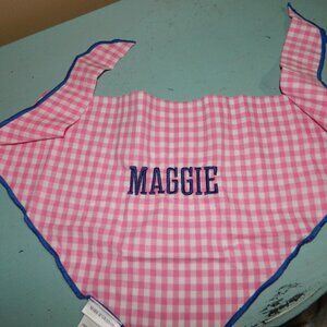 Mark & Graham Gingham Printed Dog Bandana "Maggie" Sz L/XL (UU-18)